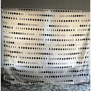 Room Essentials Moon Phase Tapestry Wall Hanging Art Decor Boho White Black 60"